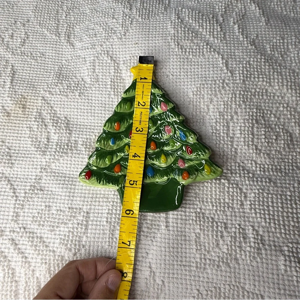 Mr. Christmas Ceramic Christmas Tree Spoon Rest Green Vintage Style Holiday
